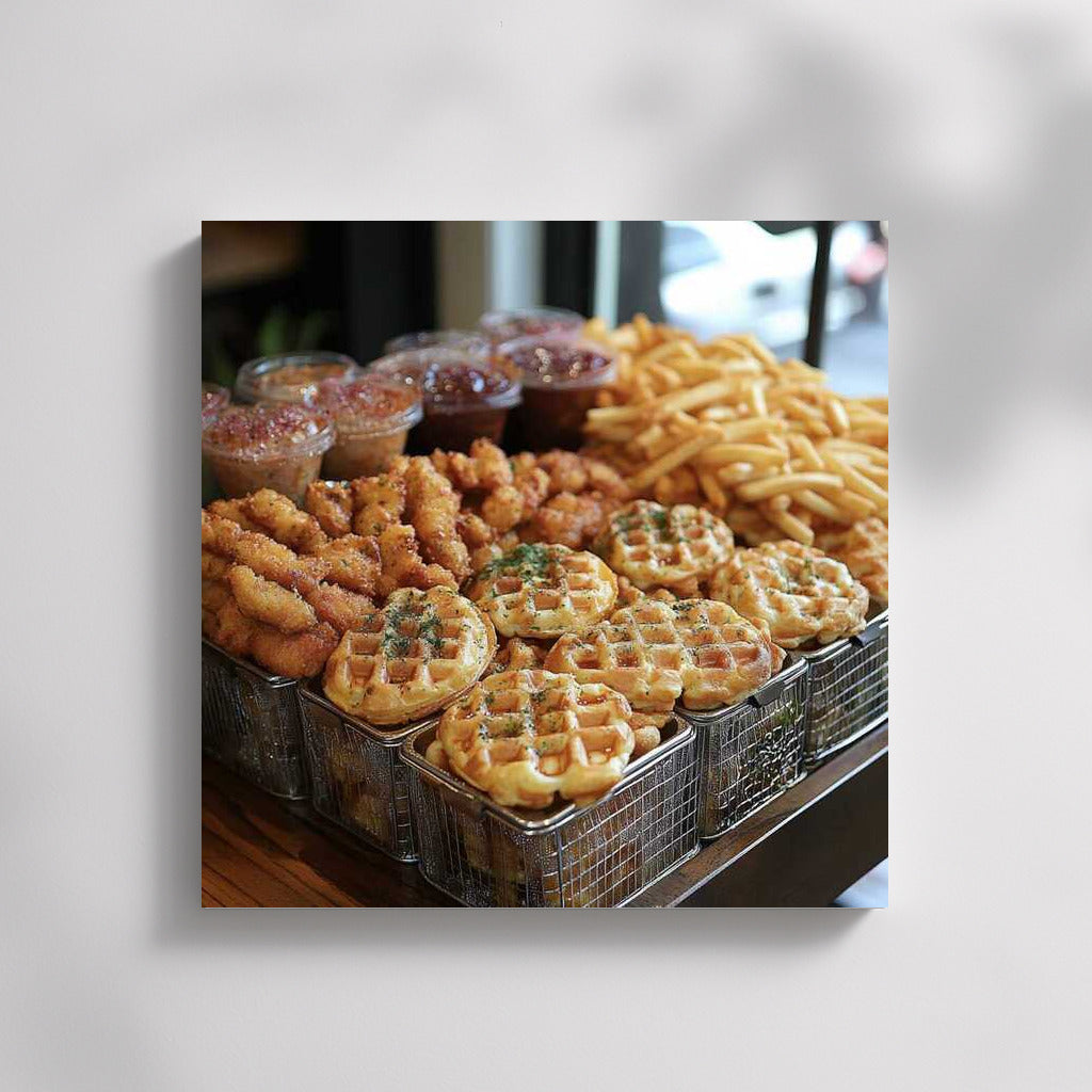 Epic Trio: Waffles, Nuggets and Fries