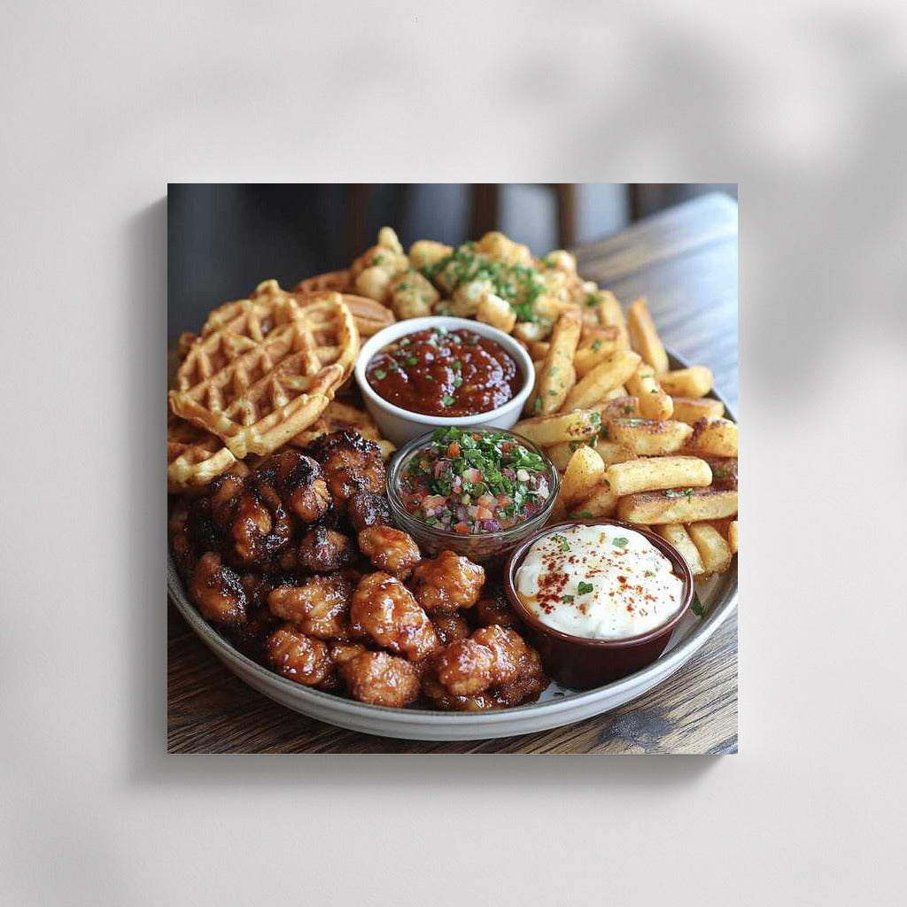 Gourmet Paradise: Waffles, Wings and Fries
