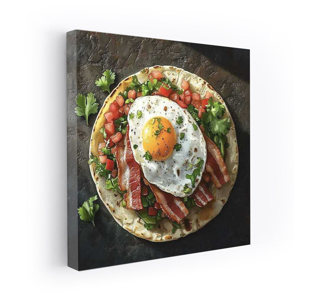 Gastronomic Symphony: Fried Egg with Bacon and Vegetables