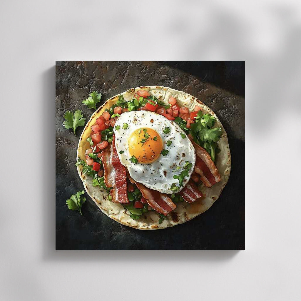 Gastronomic Symphony: Fried Egg with Bacon and Vegetables