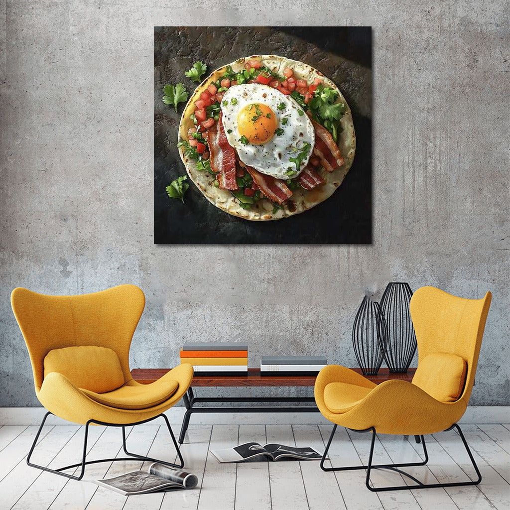 Gastronomic Symphony: Fried Egg with Bacon and Vegetables