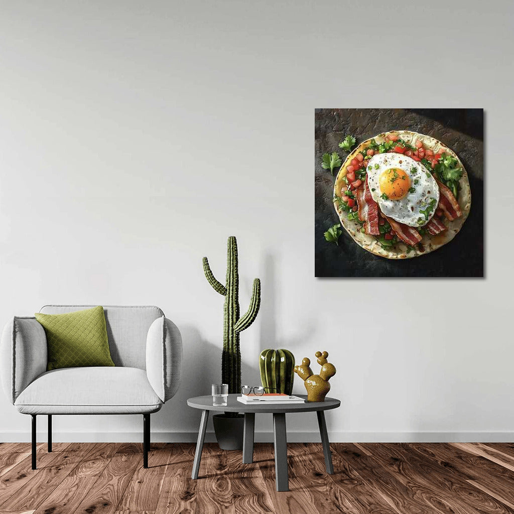 Gastronomic Symphony: Fried Egg with Bacon and Vegetables