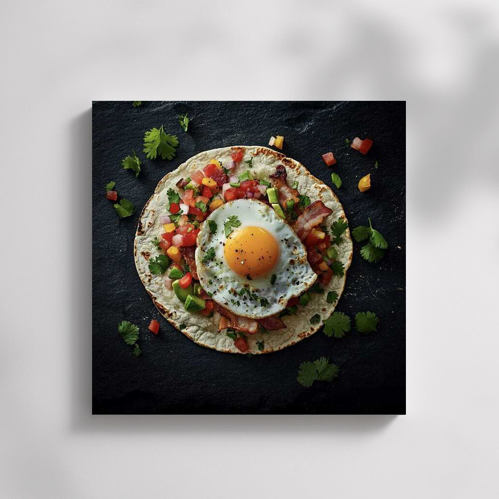 Mexican Breakfast: Fried Egg on Flatbread