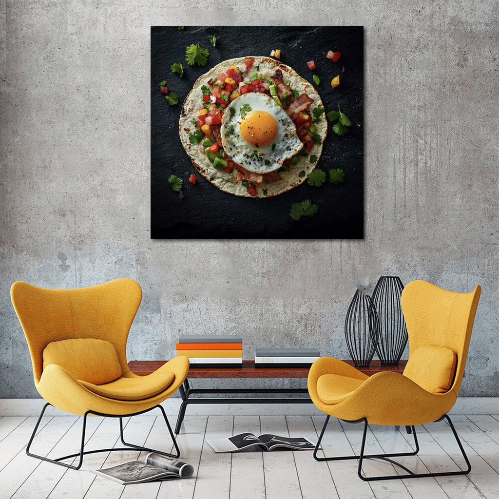Mexican Breakfast: Fried Egg on Flatbread