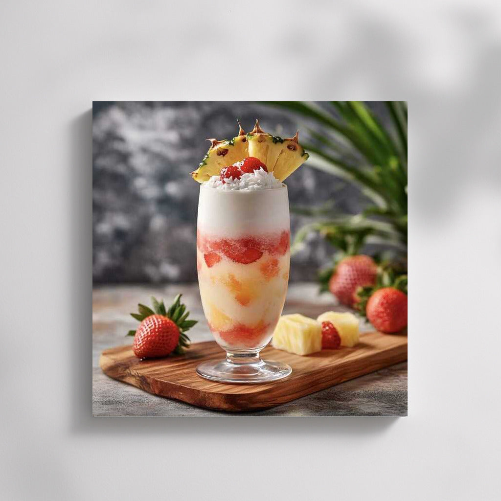 Tropical Cocktail: Pineapple, Strawberry, Coconut for Wall Decor