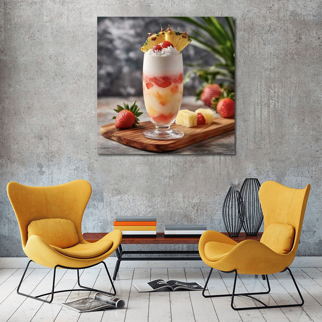 Tropical Cocktail: Pineapple, Strawberry, Coconut for Wall Decor