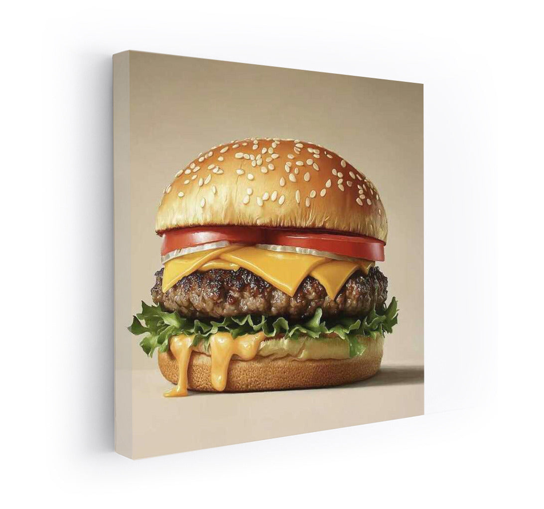 Gourmet Burger: Cheese and Freshness on Your Wall