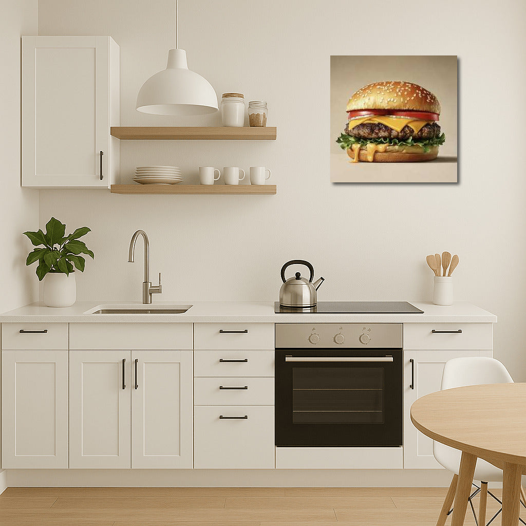 Gourmet Burger: Cheese and Freshness on Your Wall