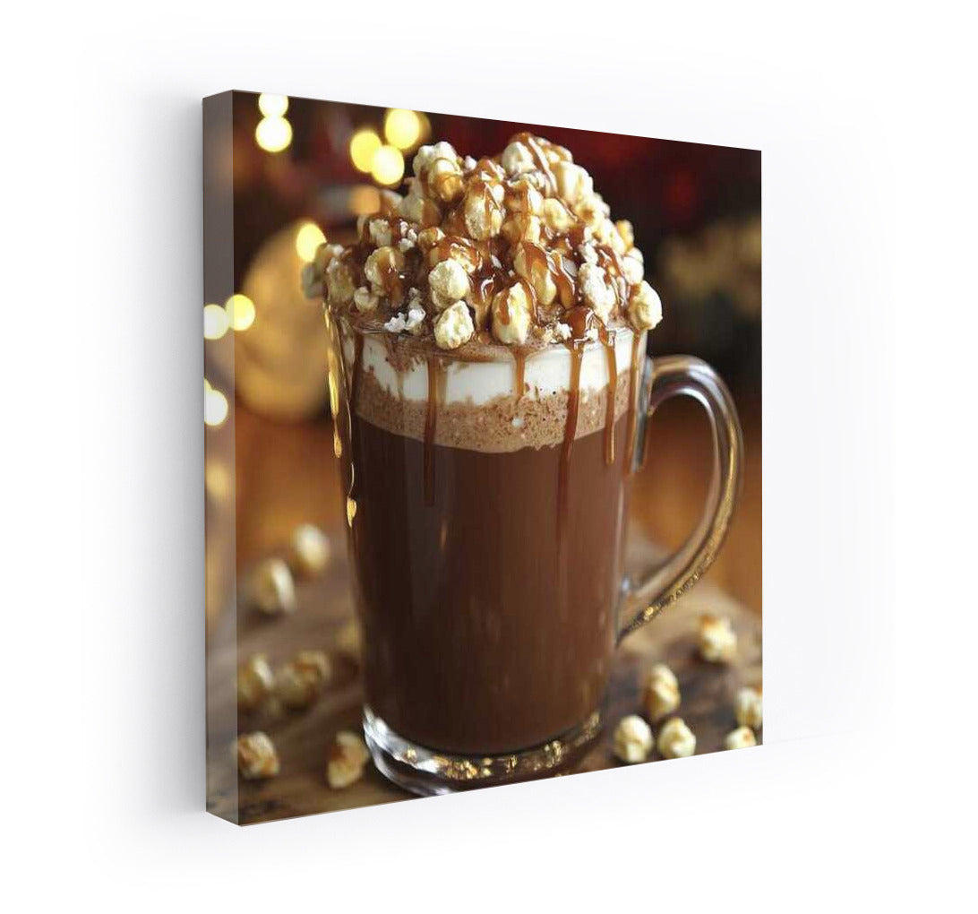 Hot Chocolate with Caramel Popcorn: Sweet Temptation