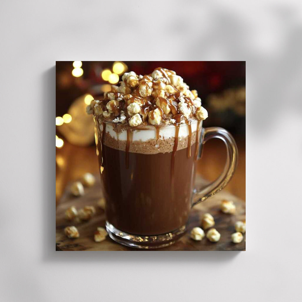 Hot Chocolate with Caramel Popcorn: Sweet Temptation