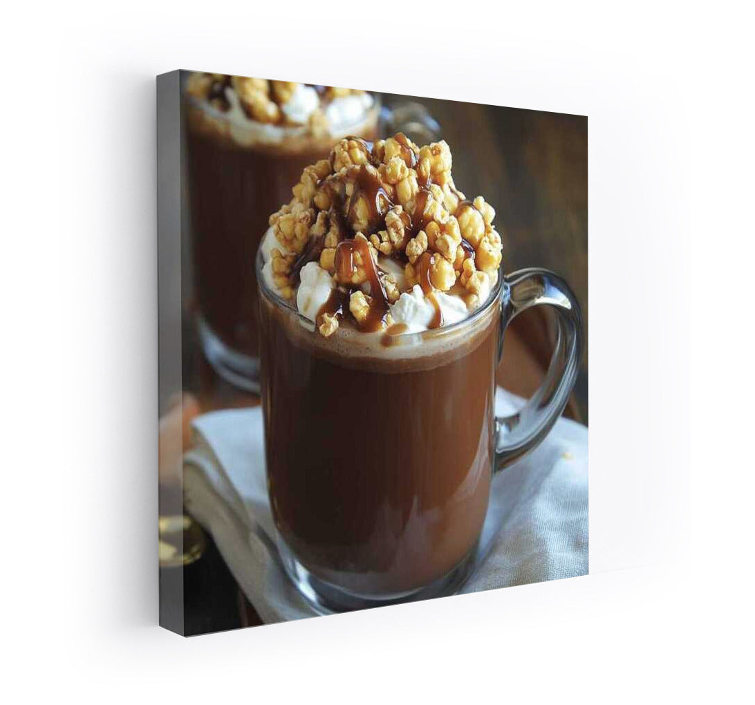 Sweet Duet: Hot Chocolate with Caramel Popcorn