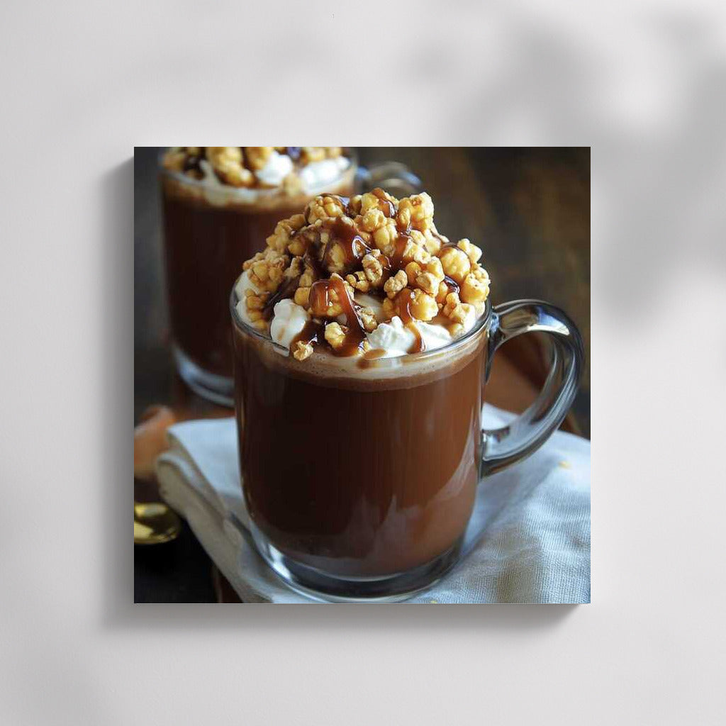 Sweet Duet: Hot Chocolate with Caramel Popcorn
