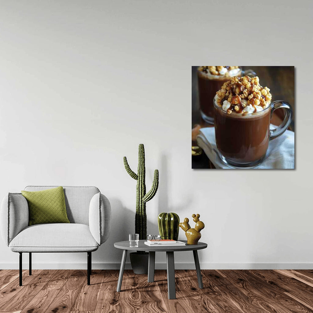 Sweet Duet: Hot Chocolate with Caramel Popcorn