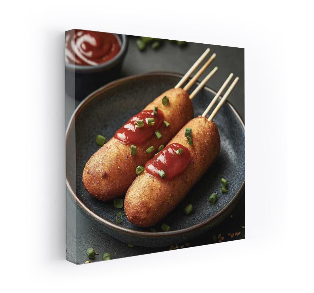 Juicy Corndogs with Ketchup: Appetizing Decor for Your Home