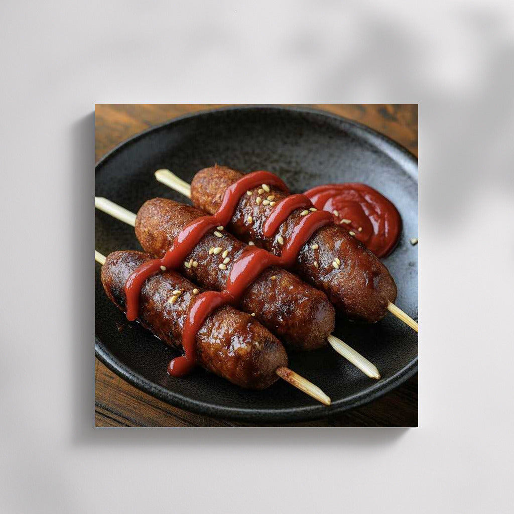 Juicy Corndogs with Ketchup: Tasty Mood