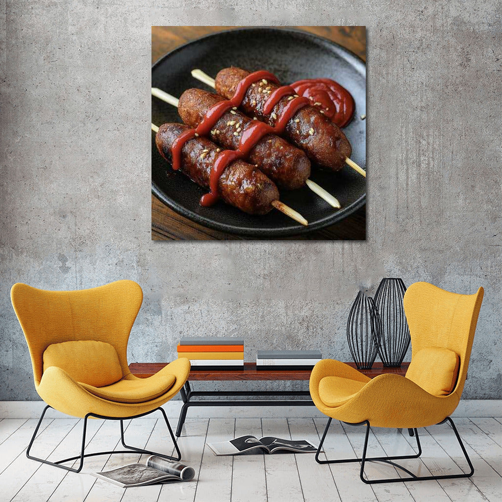 Juicy Corndogs with Ketchup: Tasty Mood