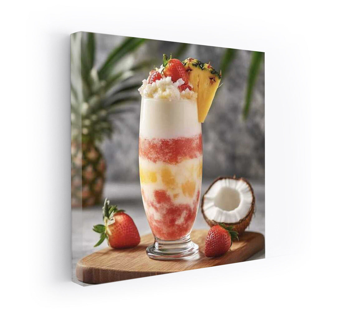 Tropical Fruit Dessert in a Glass