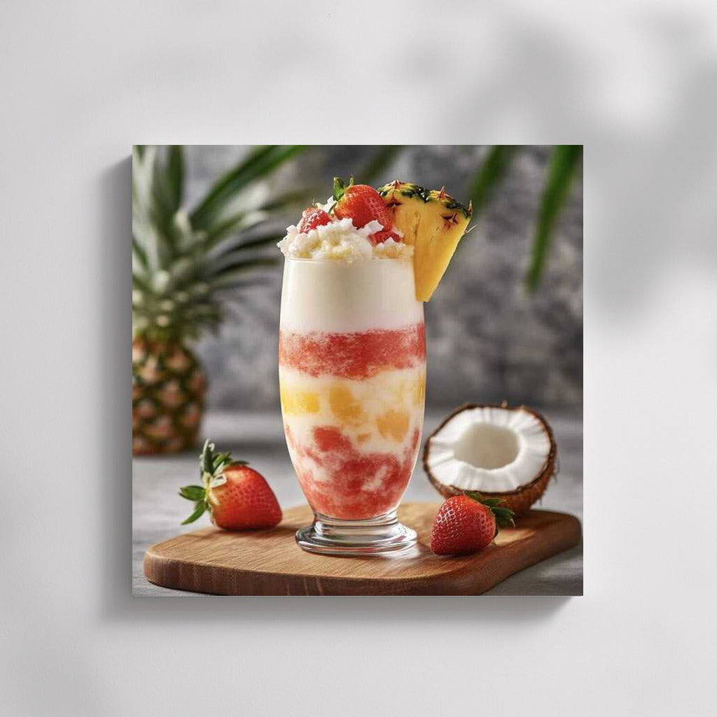 Tropical Fruit Dessert in a Glass