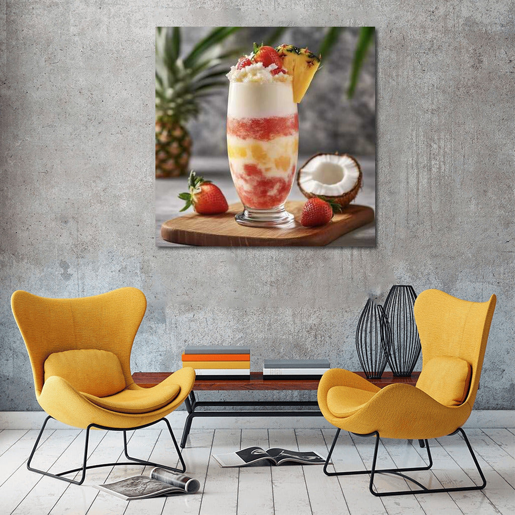 Tropical Fruit Dessert in a Glass