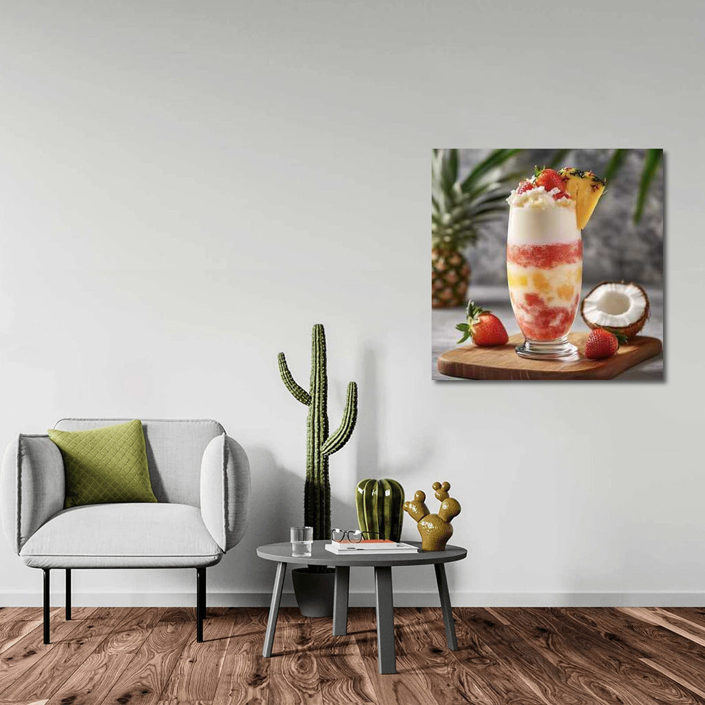 Tropical Fruit Dessert in a Glass