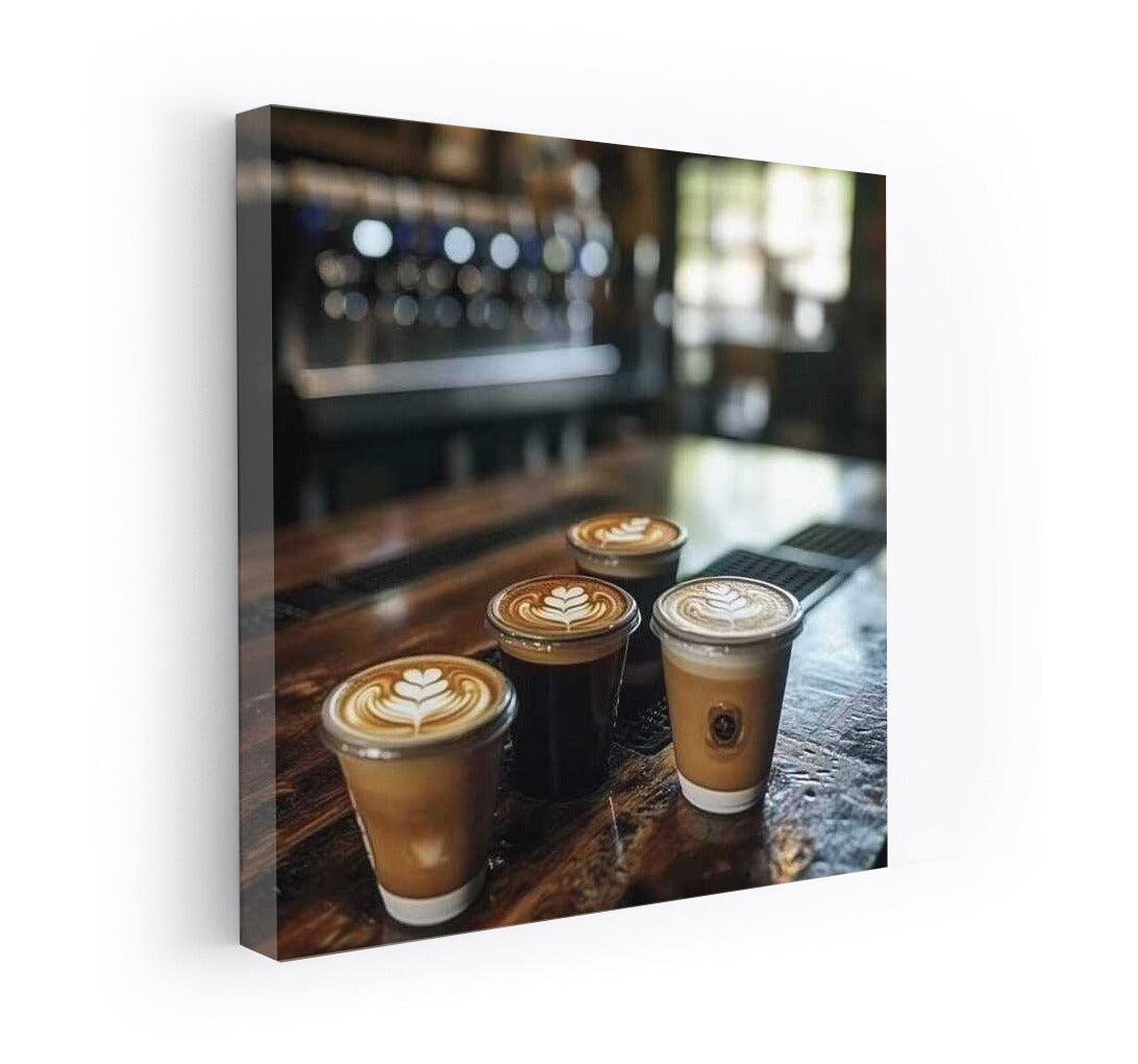 Triumph of Coffee: Espresso and Latte in Three Shades