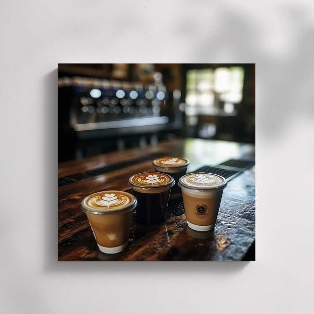 Triumph of Coffee: Espresso and Latte in Three Shades