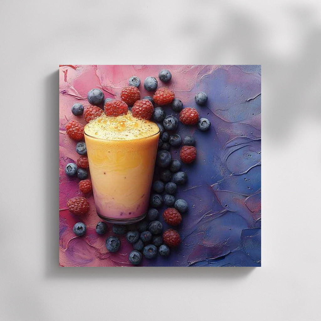 Berry Coffee Break: Blackberries and Raspberries on a Bright Background