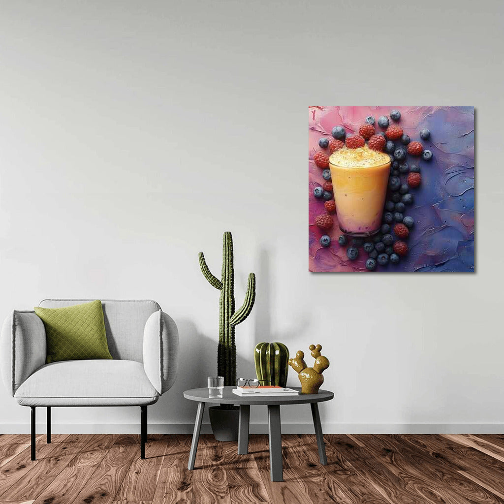 Berry Coffee Break: Blackberries and Raspberries on a Bright Background