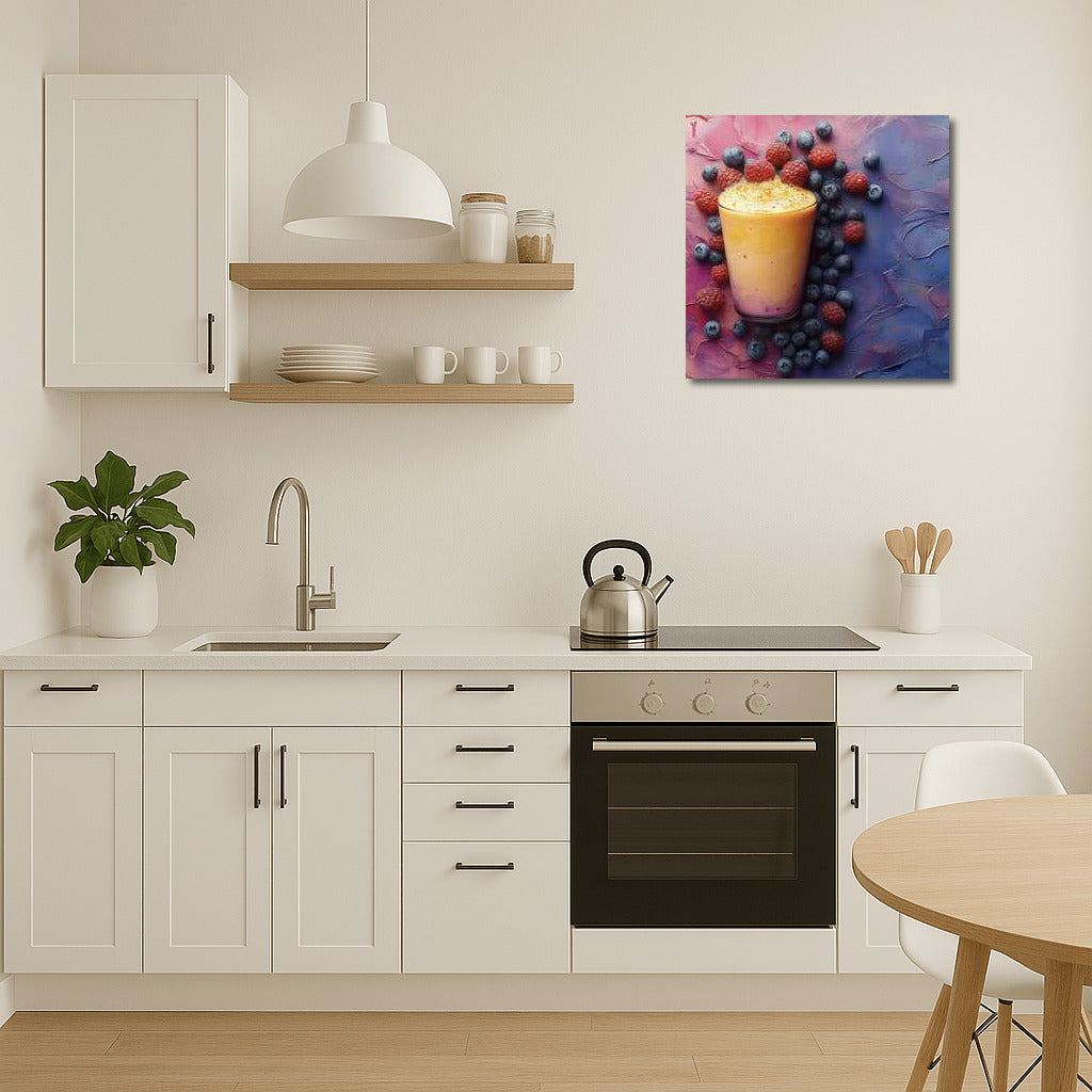 Berry Coffee Break: Blackberries and Raspberries on a Bright Background