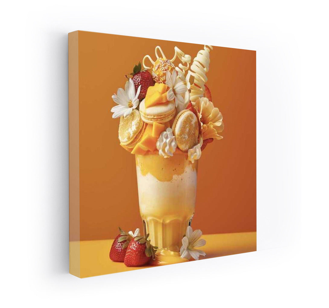 Tropical Shake with Macarons and Strawberries