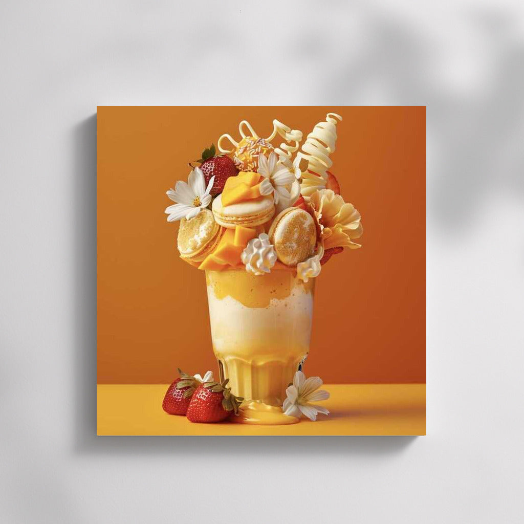 Tropical Shake with Macarons and Strawberries