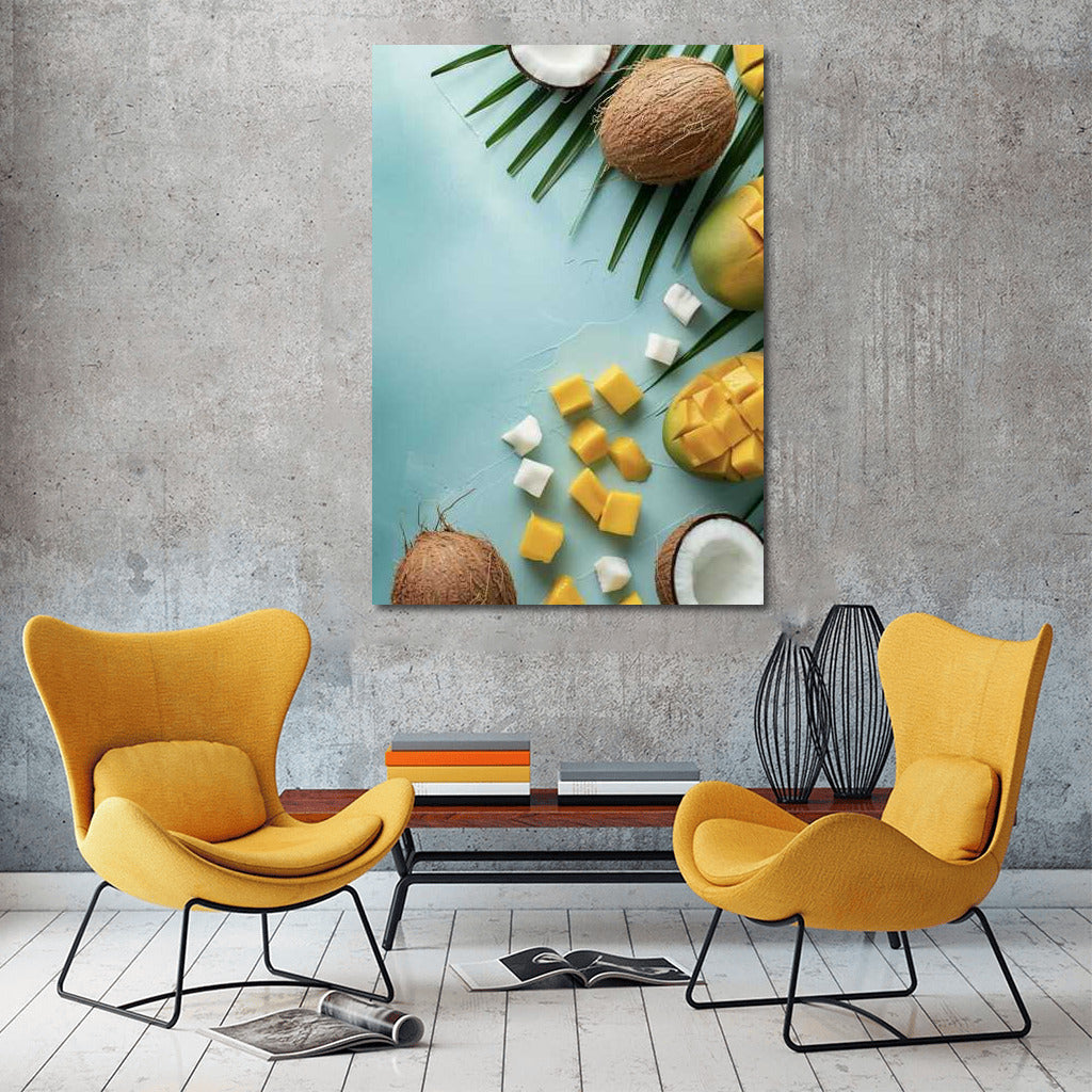 Tropical Waltz: Mango and Coconut in Vibrant Colors