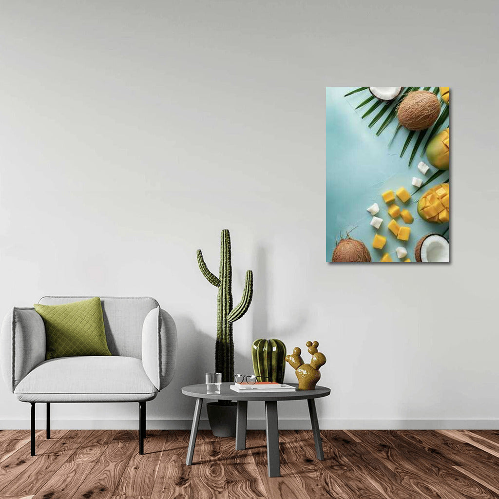 Tropical Waltz: Mango and Coconut in Vibrant Colors