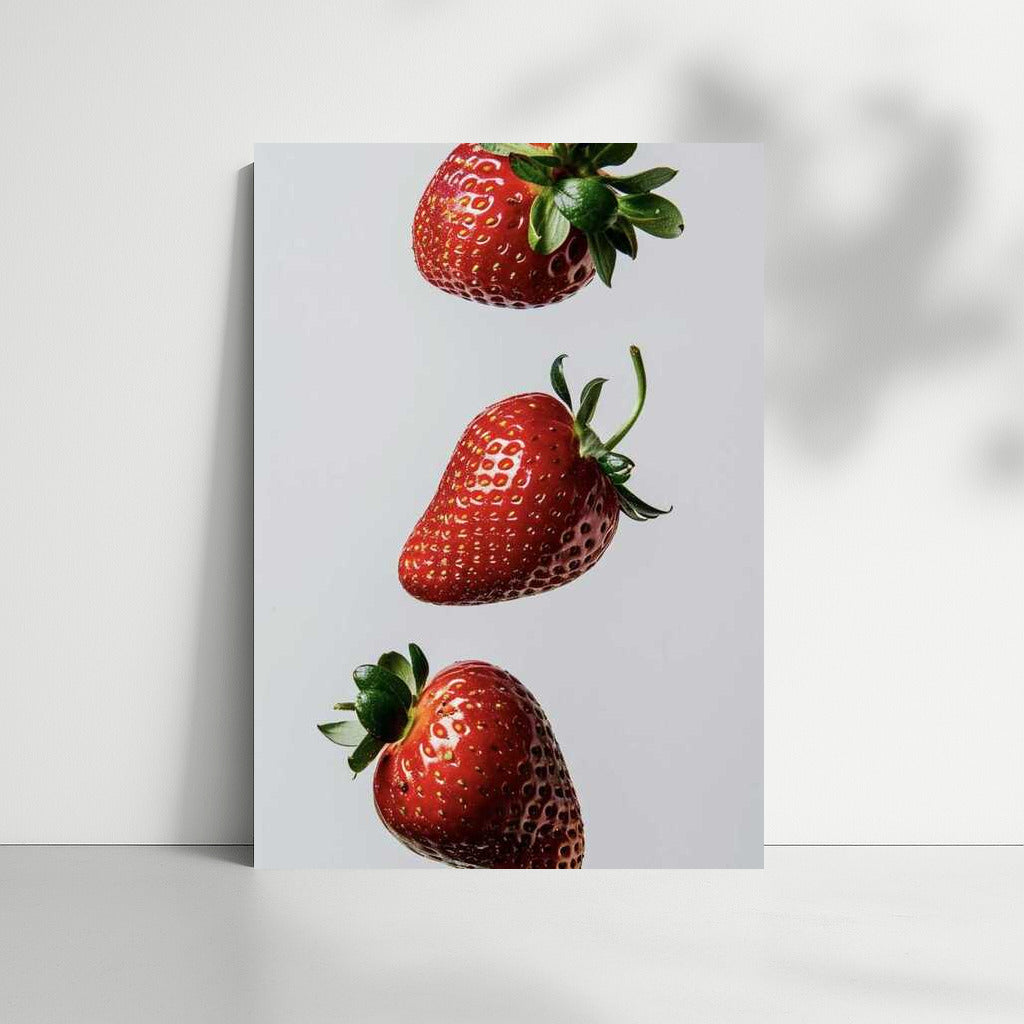 Floating Strawberry Desserts: Tasty Fantasy on the Wall