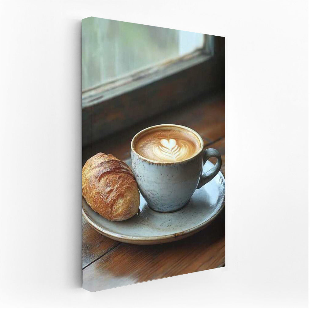 Morning Cappuccino and Fresh Croissant