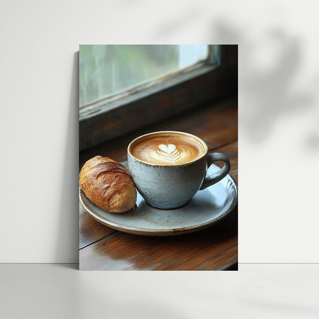 Morning Cappuccino and Fresh Croissant