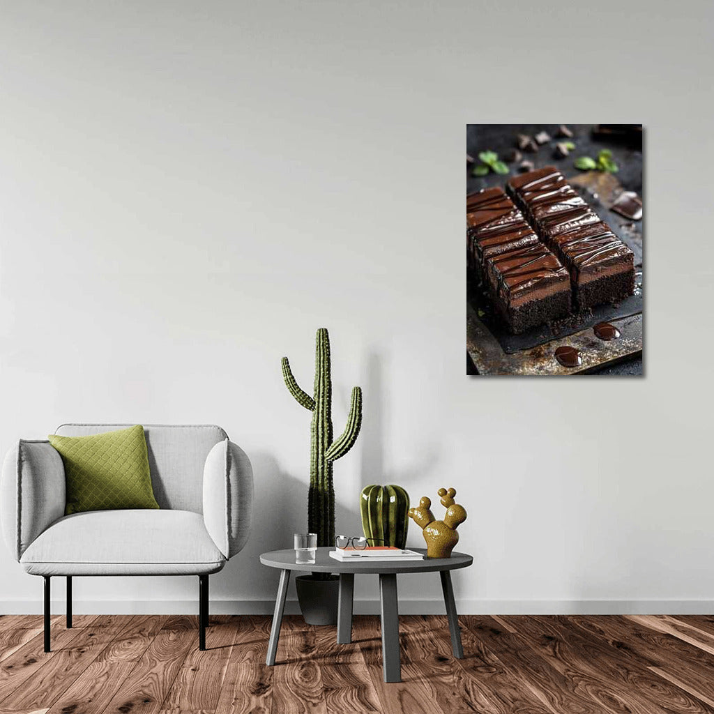 Luxurious Chocolate Cake: A Tasty Temptation for Your Walls
