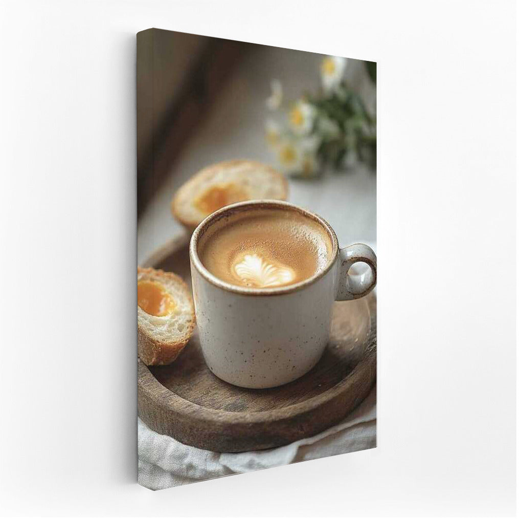 Morning Coffee with Crunchy Baguette: A Wall-Mounted Treat for Gourmets