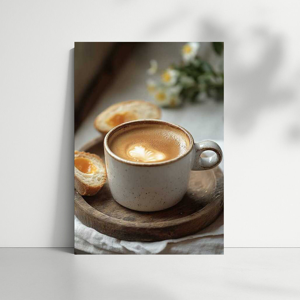 Morning Coffee with Crunchy Baguette: A Wall-Mounted Treat for Gourmets