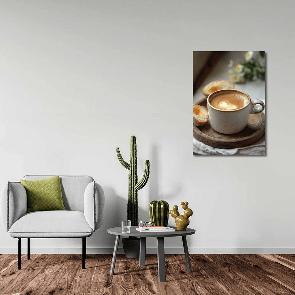 Morning Coffee with Crunchy Baguette: A Wall-Mounted Treat for Gourmets