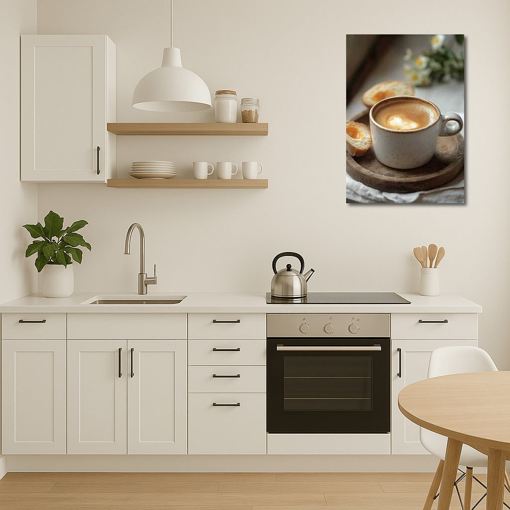 Morning Coffee with Crunchy Baguette: A Wall-Mounted Treat for Gourmets