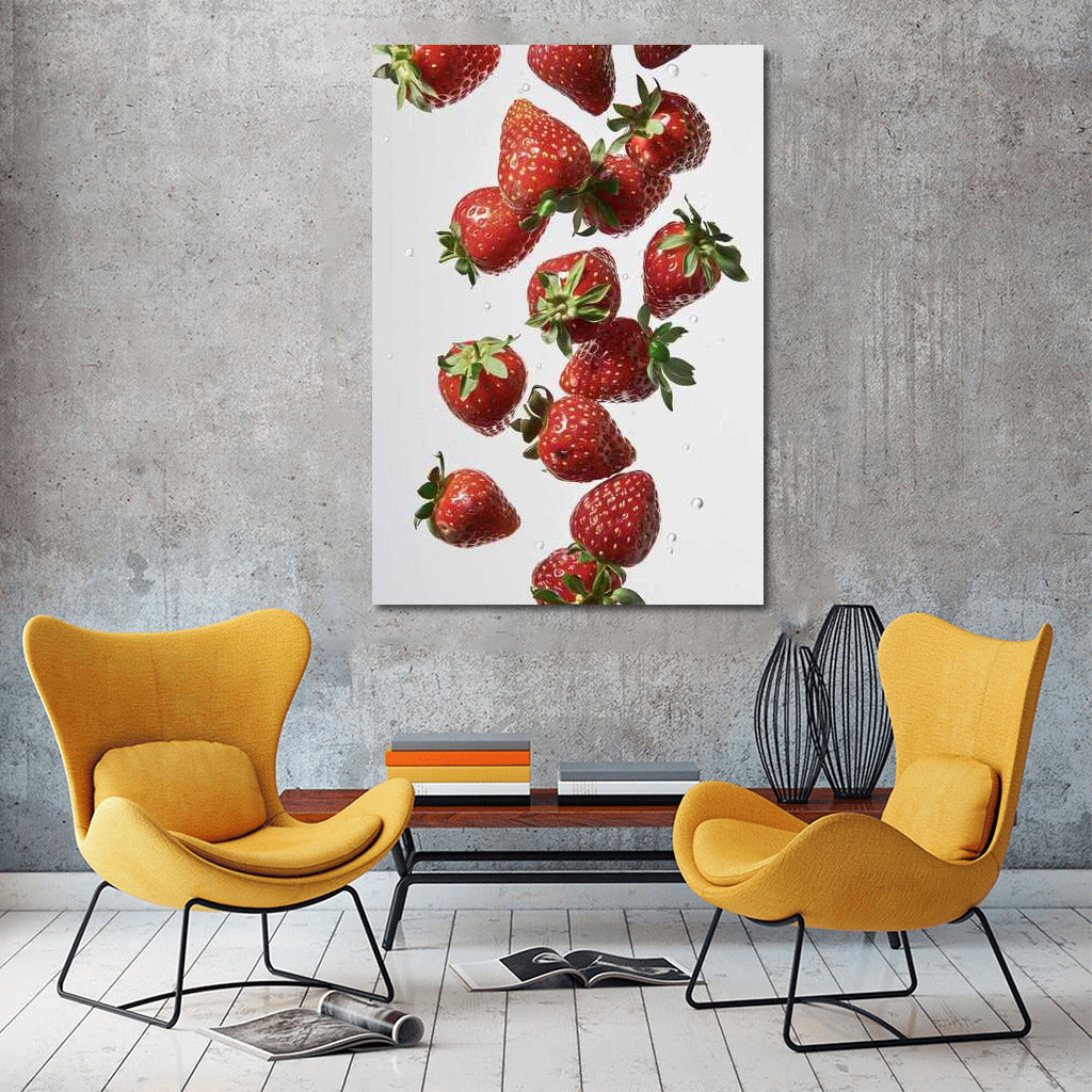 Floating Strawberry Dreams: Vortex of Juicy Berries