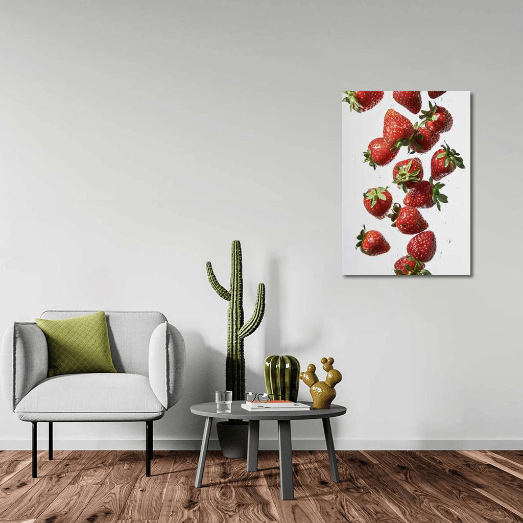 Floating Strawberry Dreams: Vortex of Juicy Berries