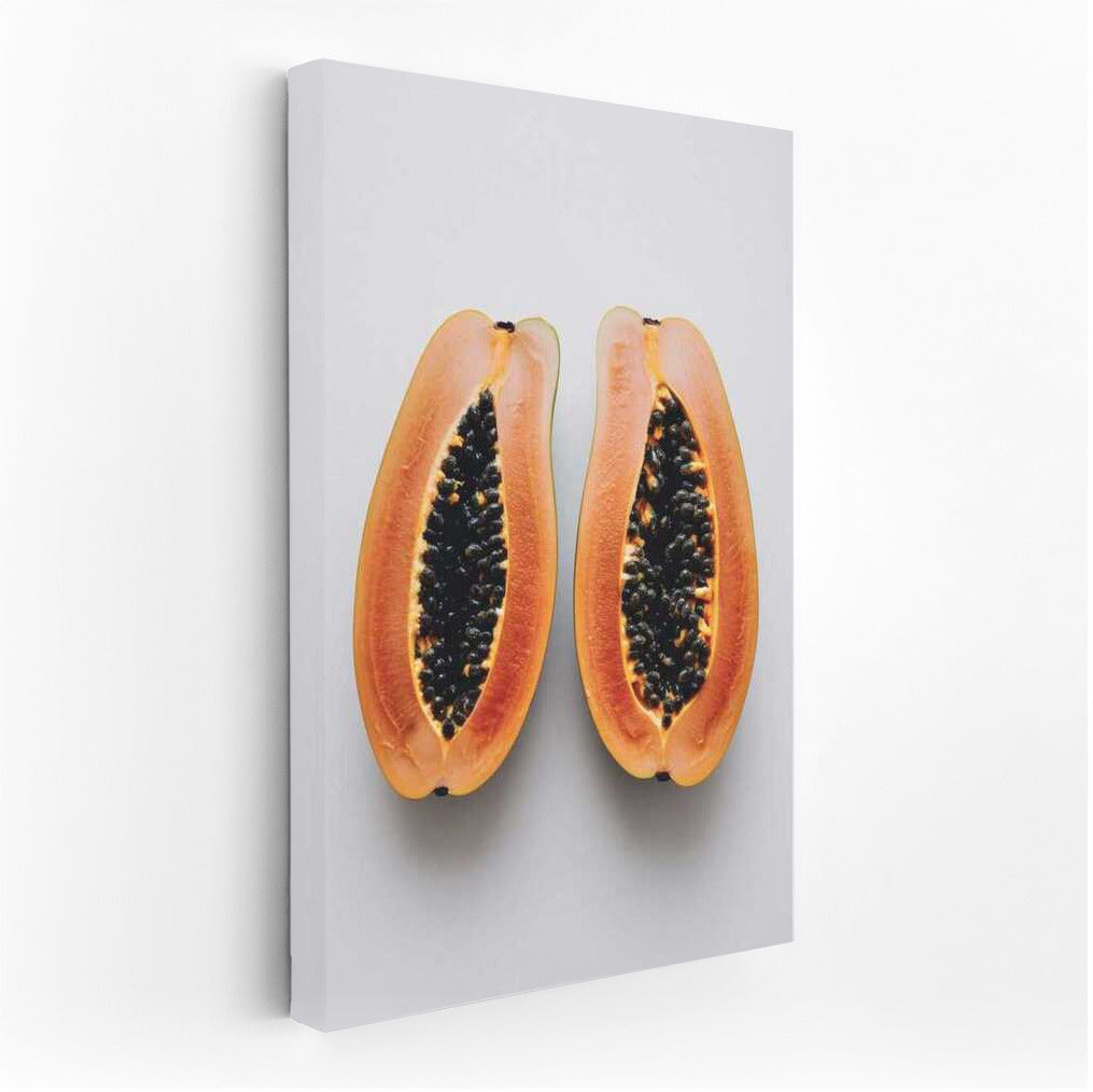 Tropical Dessert: Vibrant Papaya Halves