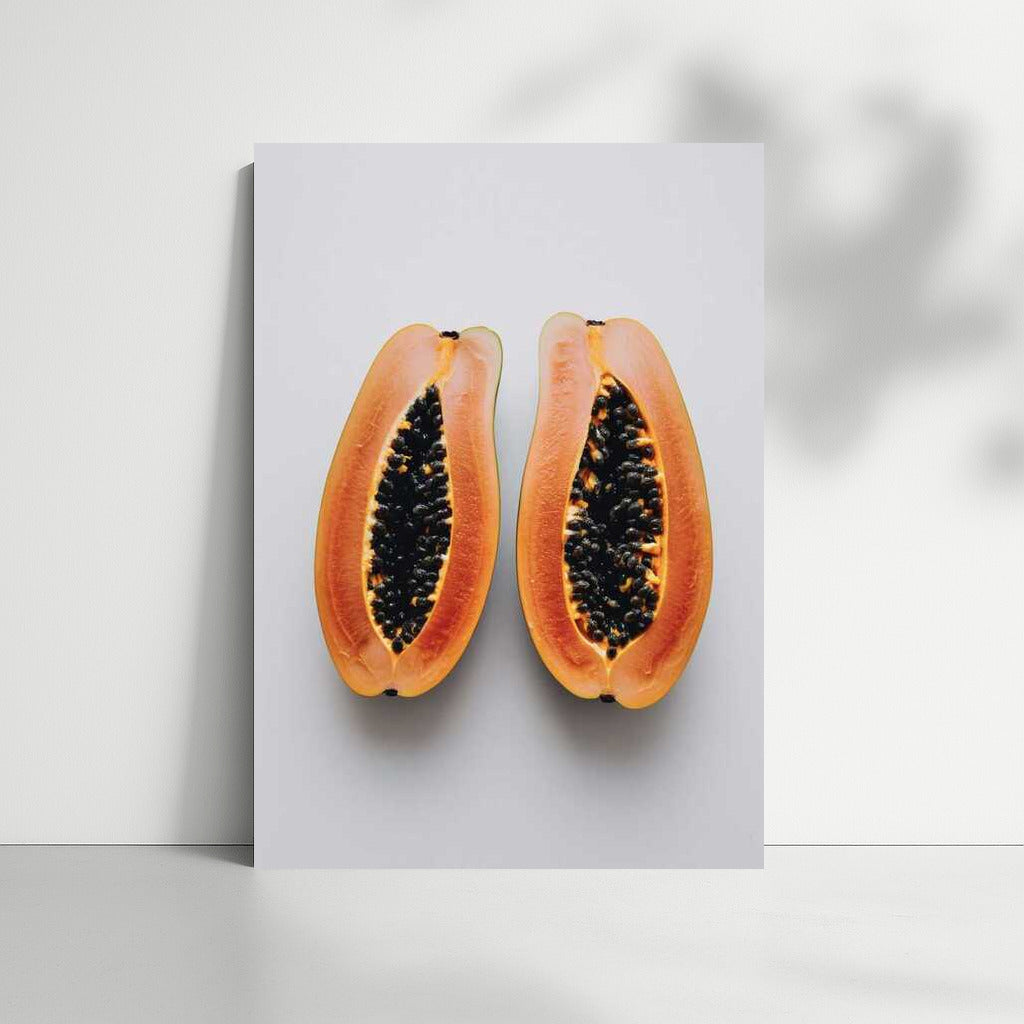 Tropical Dessert: Vibrant Papaya Halves