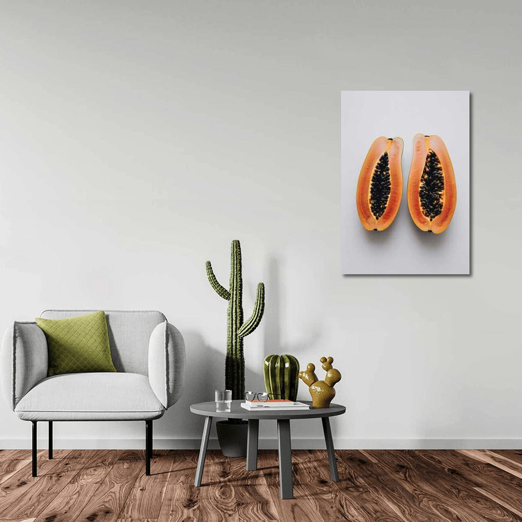 Tropical Dessert: Vibrant Papaya Halves