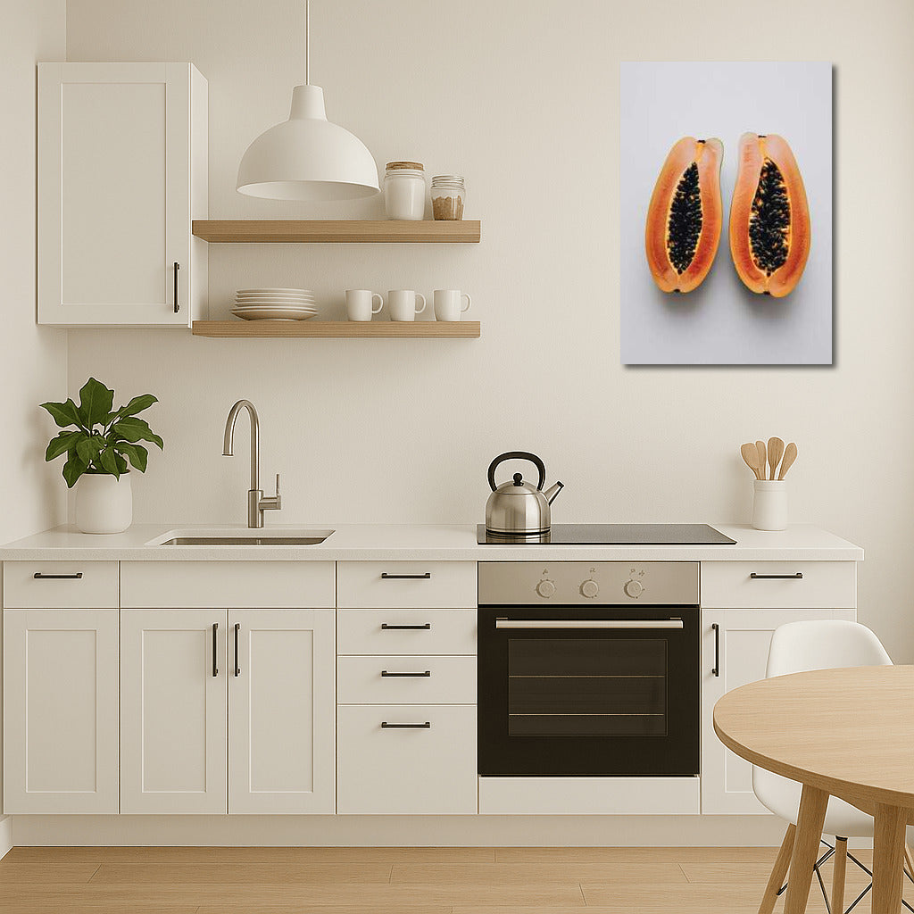 Tropical Dessert: Vibrant Papaya Halves