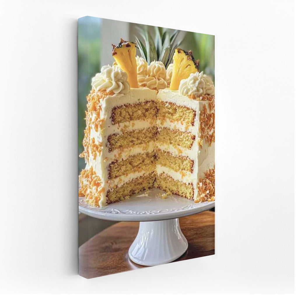 Sweet Pineapple Cake: Exotic Dessert for Wall Decor