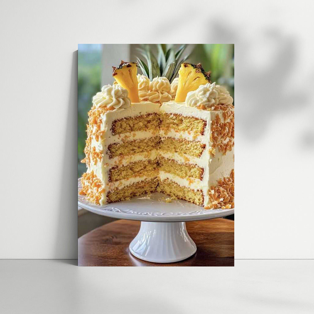 Sweet Pineapple Cake: Exotic Dessert for Wall Decor