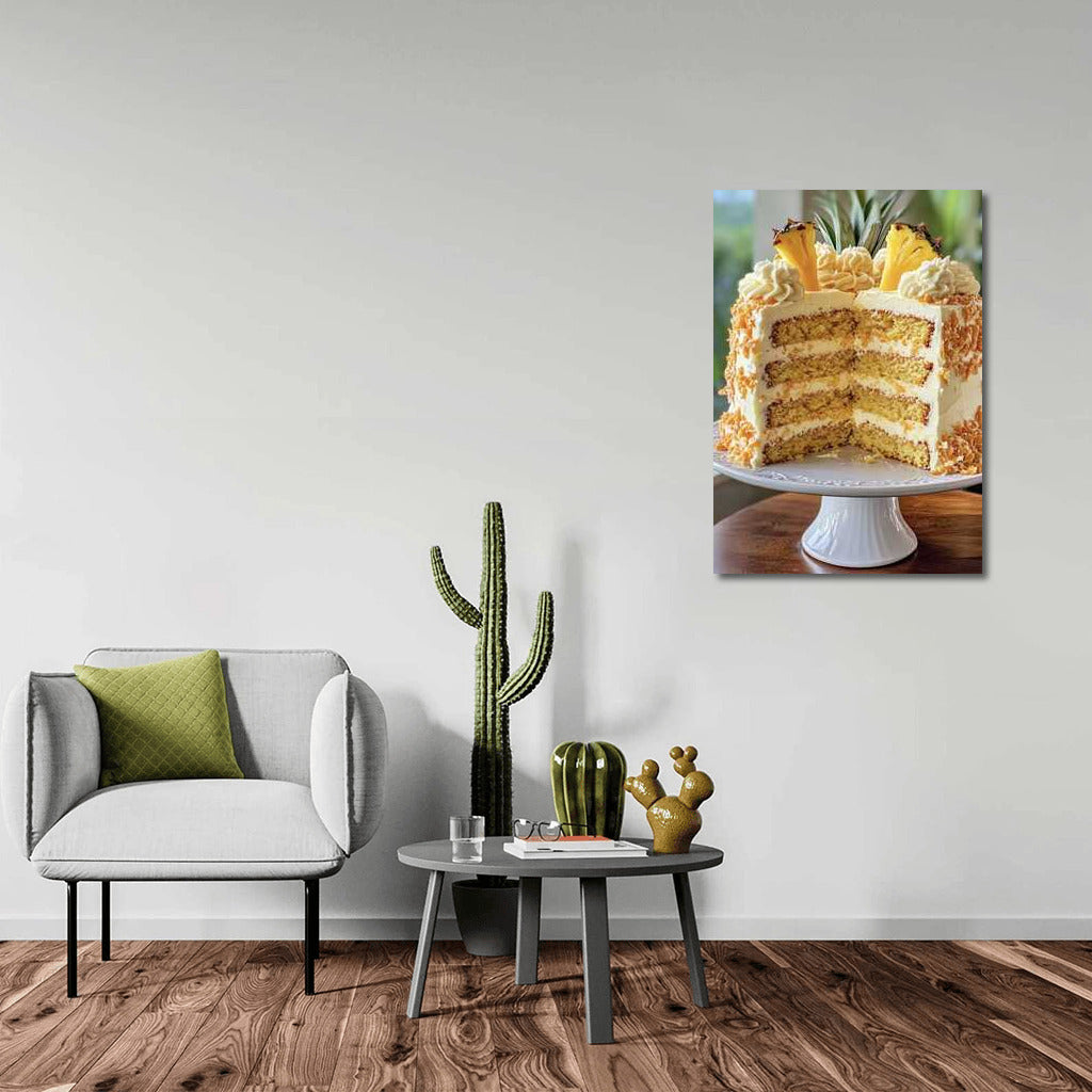 Sweet Pineapple Cake: Exotic Dessert for Wall Decor
